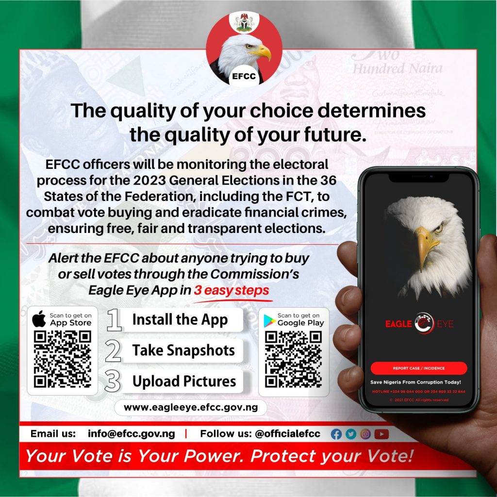 EFCC deploys officers for election monitoring duties, releases incident reporting hotlines