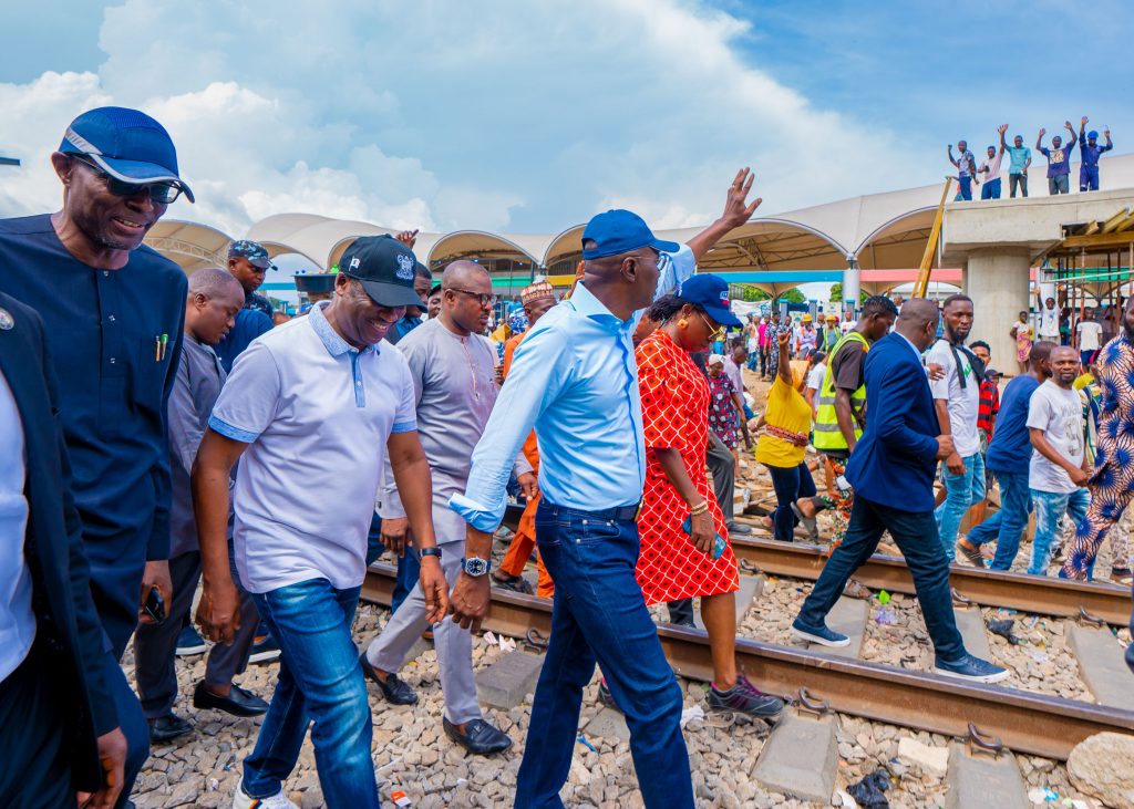 *Newly built Overpass at the Yaba Red Line Rail Terminal inspected by Lagos State Governor, Mr Babajide Sanwo-Olu, on Tuesday, 21 March 2023.