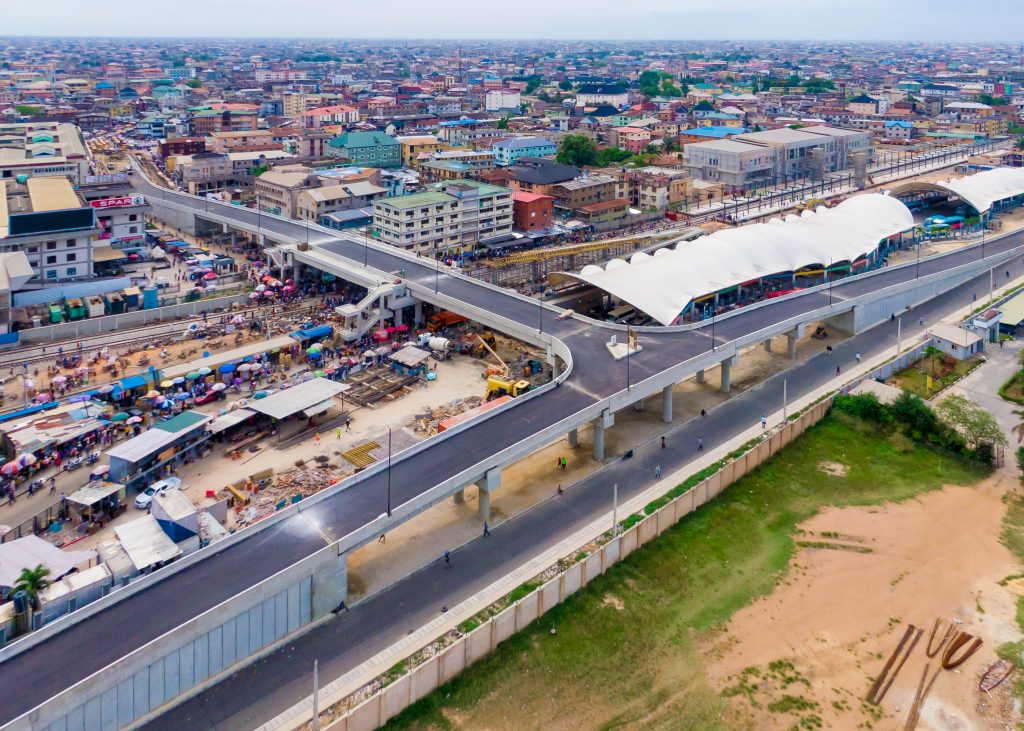 Newly built Overpass at the Yaba Red Line Rail Terminal inspected by Lagos State Governor, Mr Babajide Sanwo-Olu, on Tuesday, 21 March 2023.
