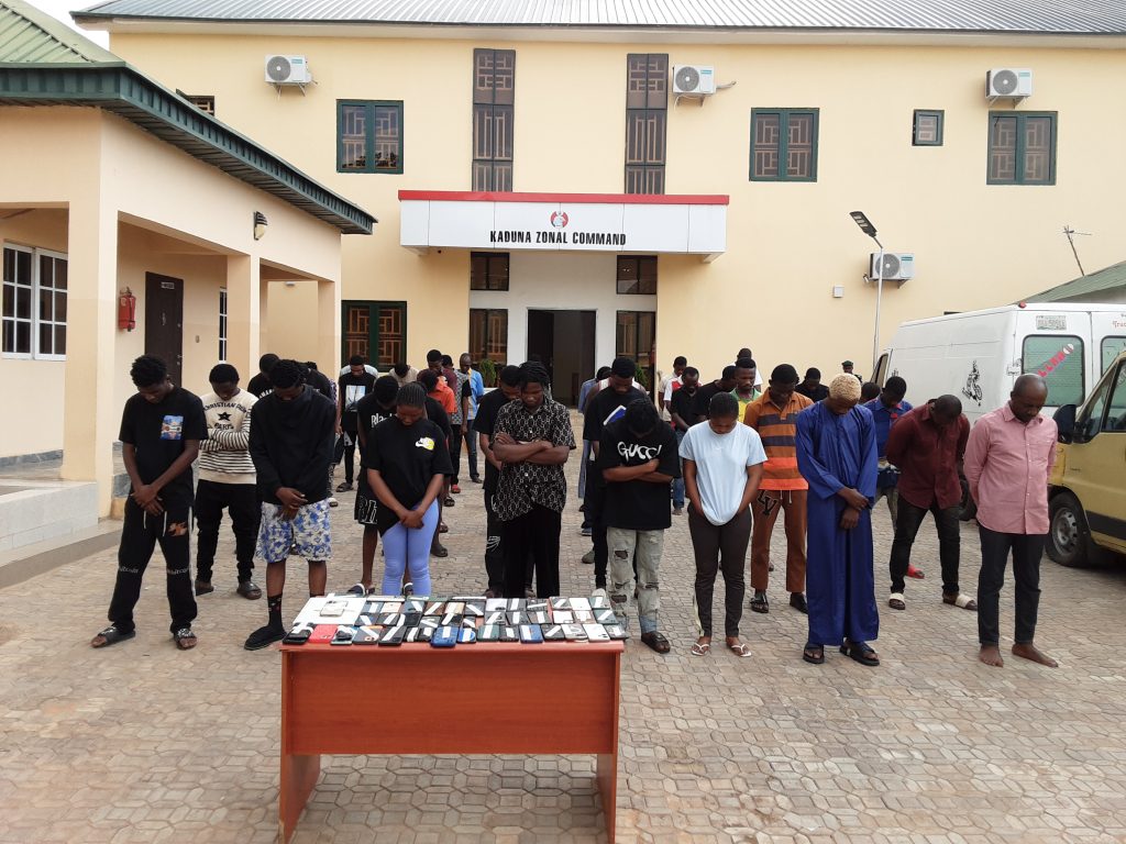 Two ex-convicts, 46 others, arrested for Internet fraud in Kaduna