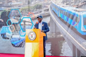 PIX 001: The Blue Rail Line inaugurated by Lagos State Governor, Mr Babajide Sanwo-Olu during the commemoration of completion ceremony for the First Phase of Lagos Rail Mass Transit Blue Line (Marina – Mile 2), at the National Theatre Blue line station, Iganmu, on Wednesday, 21 December 2022. Inset L-R: The Speaker, Lagos State House of Assembly, Rt Hon Mudashiru Obasa; Deputy Governor, Dr Obafemi Hamzat; Governor Babajide Sanwo-Olu and Managing Director, Lagos Metropolitan Area Transport Authority (LAMATA), Engr. Abimbola Akinajo during the ceremony. PIX 002: The Blue Rail Line inaugurated by Lagos State Governor, Mr Babajide Sanwo-Olu during the commemoration of completion ceremony for the First Phase of Lagos Rail Mass Transit Blue Line (Marina – Mile 2), at the National Theatre Blue line station, Iganmu, on Wednesday, 21 December 2022. Inset L-R: Lagos State Deputy Governor, Dr Obafemi Hamzat, Governor Babajide Sanwo-Olu and Speaker of the State Assembly, Rt Hon Mudashiru Obasa in the Train during the ceremony. PIX 0570: The Blue Rail Line inaugurated by Lagos State Governor, Mr Babajide Sanwo-Olu during the commemoration of completion ceremony for the First Phase of Lagos Rail Mass Transit Blue Line (Marina – Mile 2), at the National Theatre Blue line station, Iganmu, on Wednesday, 21 December 2022. PIX 4337: Lagos State Governor, Mr Babajide Sanwo-Olu on a ride on the Blue Line Rail during the commemoration of completion ceremony for the First Phase of Lagos Rail Mass Transit Blue Line (Marina – Mile 2), at the National Theatre Blue line station, Iganmu, on Wednesday, 21 December 2022. PIX 4609: Lagos State Governor, Mr Babajide Sanwo-Olu (second right) fielding questions from government house correspondents during the commemoration of completion ceremony for the First Phase of Lagos Rail Mass Transit Blue Line (Marina – Mile 2); at the National Theatre Blue line station, Iganmu, on Wednesday, 21 December 2022. With him from right: Deputy Governor, Dr Obafemi Hamzat; Speaker of the State Assembly, Rt Hon Mudashiru Obasa (behind governor); Managing Director, Lagos Metropolitan Area Transport Authority (LAMATA), Engr. Abimbola Akinajo; Special Adviser to the Governor on Transportation, Hon Sola Giwa and Commissioner for Information and Strategy, Mr Gbenga Omotoso. PIX 3425 R-L: Lagos State Deputy Governor, Dr Obafemi Hamzat; Governor Babajide Sanwo-Olu and Speaker of the State Assembly, Rt Hon Mudashiru Obasa during the commemoration of completion ceremony for the First Phase of Lagos Rail Mass Transit Blue Line (Marina – Mile 2), at the National Theatre Blue line station, Iganmu, on Wednesday, 21 December 2022. PIX 4247 L-R: The Speaker, Lagos State House of Assembly, Rt Hon Mudashiru Obasa; Deputy Governor, Dr Obafemi Hamzat; the State Governor, Mr Babajide Sanwo-Olu; Managing Director, Lagos Metropolitan Area Transport Authority (LAMATA), Engr. Abimbola Akinajo and an official of the China Civil Engineering Construction Corporation (CCECC) display the E-ticketing system - Cowry card, during the commemoration of completion ceremony for the First Phase of Lagos Rail Mass Transit Blue Line (Marina – Mile 2), at the National Theatre Blue line station, Iganmu, on Wednesday, 21 December 2022. PIX 4704 L-R: Lagos State Governor, Mr Babajide Sanwo-Olu (middle) flanked by his deputy, Dr Obafemi Hamzat (right); Managing Director, Lagos Metropolitan Area Transport Authority (LAMATA), Engr. Abimbola Akinajo (left) followed by the Commissioner for Transportation, Dr Frederic Oladeinde and others, during the commemoration of completion ceremony for the First Phase of Lagos Rail Mass Transit Blue Line (Marina – Mile 2), at the National Theatre Blue line station, Iganmu, on Wednesday, 21 December 2022. PIX 4812 L-R: Lagos State Deputy Governor, Dr Obafemi Hamzat; Managing Director, Lagos Metropolitan Area Transport Authority (LAMATA), Engr. Abimbola Akinajo; Governor Babajide Sanwo-Olu and Speaker of the State Assembly, Rt Hon Mudashiru Obasa, during the commemoration of completion ceremony for the First Phase of Lagos Rail Mass Transit Blue Line (Marina – Mile 2), at the National Theatre Blue line station, Iganmu, on Wednesday, 21 December 2022. PIX 3385 L-R: The Speaker, Lagos State House of Assembly, Rt Hon Mudashiru Obasa; Deputy Governor, Dr Obafemi Hamzat; the State Governor, Mr Babajide Sanwo-Olu and Managing Director, Lagos Metropolitan Area Transport Authority (LAMATA), Engr. Abimbola Akinajo during the commemoration of completion ceremony for the First Phase of Lagos Rail Mass Transit Blue Line (Marina – Mile 2), at the National Theatre Blue line station, Iganmu, on Wednesday, 21 December 2022. PIX 4749 R-L: Managing Director, Lagos Metropolitan Area Transport Authority (LAMATA), Engr. Abimbola Akinajo; Lagos State Governor, Mr Babajide Sanwo-Olu; his deputy, Dr Obafemi Hamzat; Speaker of the State Assembly, Rt Hon Mudashiru Obasa and the Consul General of China in Lagos, Mr. Chu Maoming, during the commemoration of completion ceremony for the First Phase of Lagos Rail Mass Transit Blue Line (Marina – Mile 2), at the National Theatre Blue line station, Iganmu, on Wednesday, 21 December 2022. PIX 3116/4769: Lagos State Governor, Mr Babajide Sanwo-Olu addressing dignitaries and stakeholders during the commemoration of completion ceremony for the First Phase of Lagos Rail Mass Transit Blue Line (Marina – Mile 2), at the National Theatre Blue line station, Iganmu, on Wednesday, 21 December 2022.
