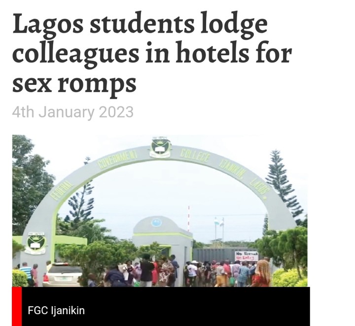 Lagos boarding school students caught engaging in sex romps