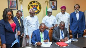 Sanwo-Olu, Ministers of State for Budget witness signing of MoU between LIRS, FIRS