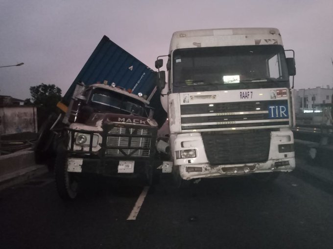Congestion as trucks crash on Lagos bridge