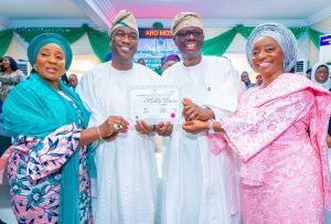 ‘Next four years will be more rewarding’, Sanwo-Olu declares as governor, deputy pick INEC certificates