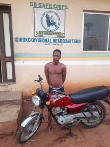So-Safe Corps arrests ex-convict for stealing Okada in Ogun