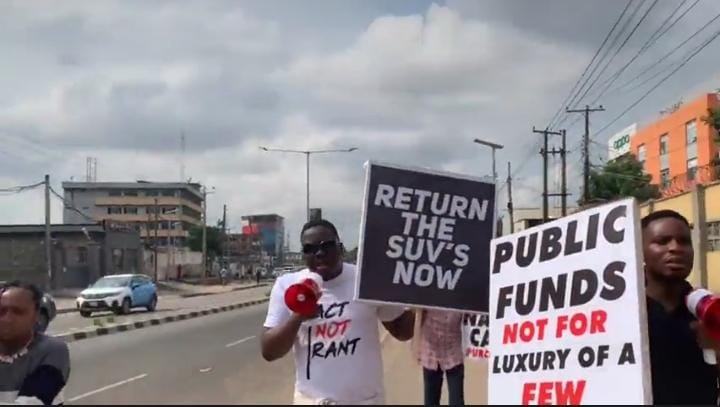N160bn SUVs: Youths protest in Lagos, demand living wage, others