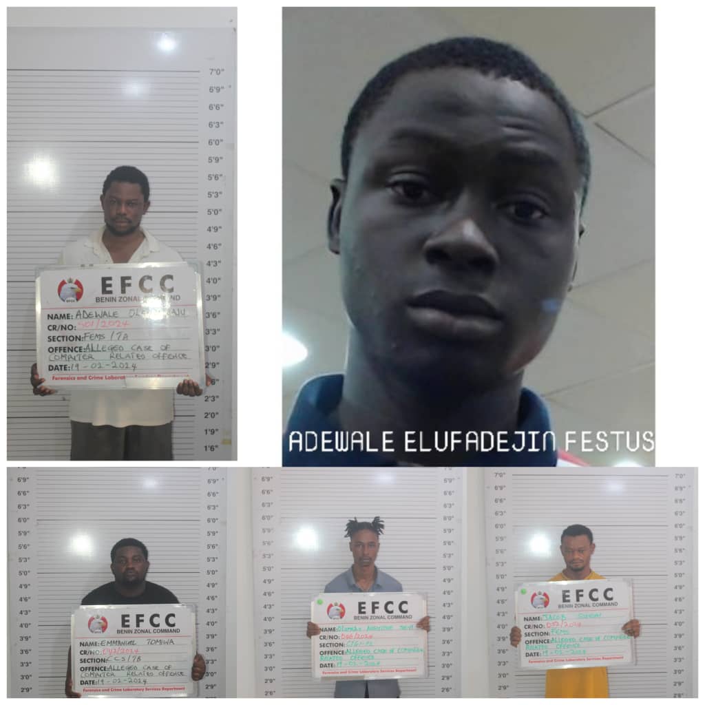 Court jails five Internet fraudsters in Benin City