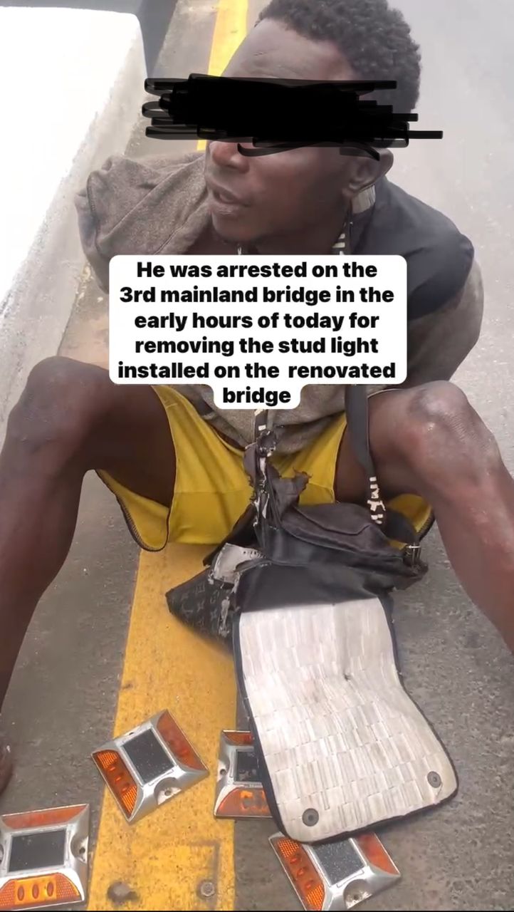 Police capture suspected vandal removing Third Mainland Bridge LED light