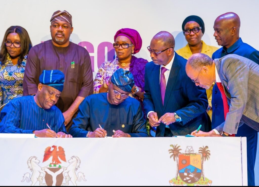 *L-R: Minister of State for Health and Social Welfare, Dr Tunji Alausa; Governor of Lagos State, Mr Babajide Sanwo-Olu; the State Attorney General/Commissioner for Justice, Mr. Lawal Pedro, SAN; House of Reps. member, Epe Constituency, Hon. Wale Raji and Commissioner for Health, Prof. Akin Abayomi during the Lagos Trauma Conference and signing of MoU for transfer of the Epe General Hospital to the Federal Government, held at Landmark Event Centre, Oniru, Victoria Island, on Thursday, 03 October 2024