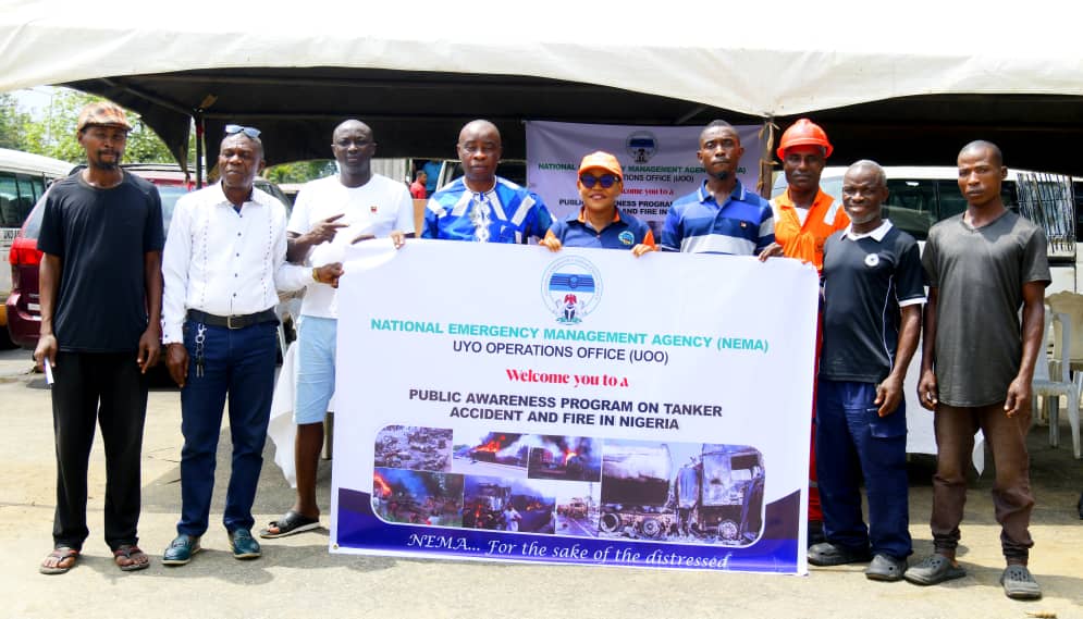 NEMA sensitises A'Ibom residents on dangers of scooping petrol from crashed tankers