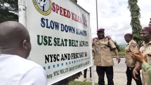 Corps members donate safety signage to A'Ibom FRSC
