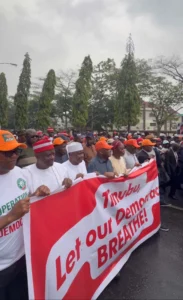 Atiku, Obi, others lead #OccupyINEC protest