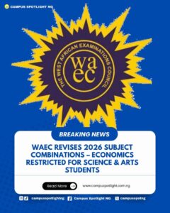 WAEC changes 2026 WASSCE subject structure